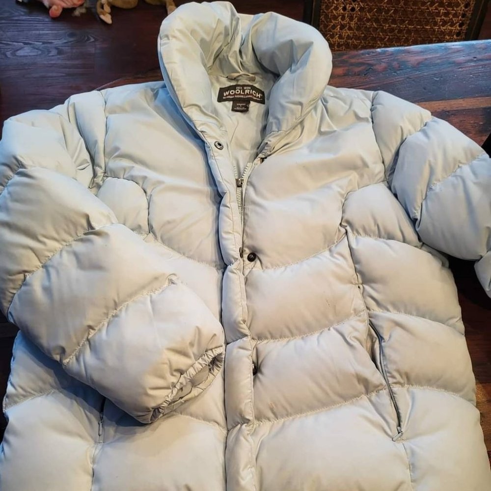 Woolrich Light Baby Blue Puffer Coat Winter Jacket